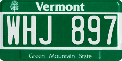 VT license plate WHJ897