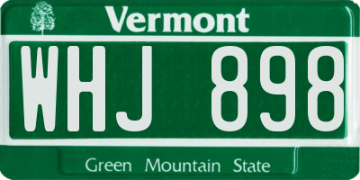 VT license plate WHJ898