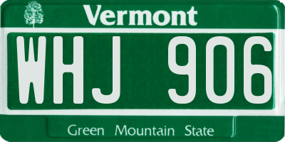 VT license plate WHJ906