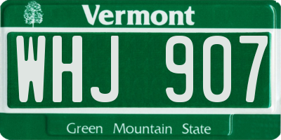 VT license plate WHJ907