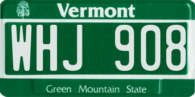 VT license plate WHJ908