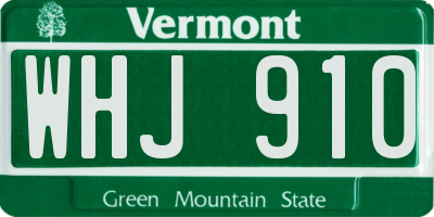 VT license plate WHJ910