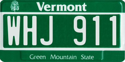 VT license plate WHJ911