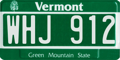 VT license plate WHJ912