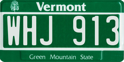 VT license plate WHJ913