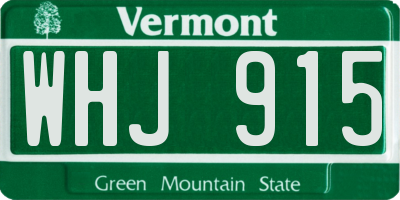 VT license plate WHJ915