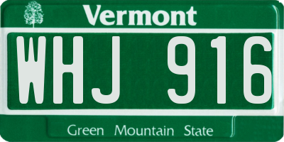 VT license plate WHJ916