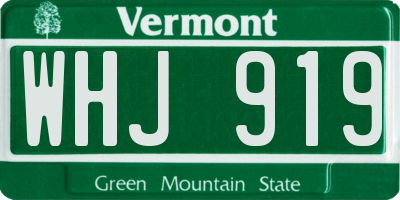 VT license plate WHJ919