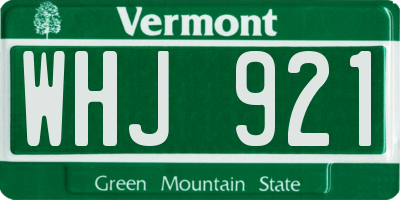 VT license plate WHJ921