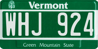 VT license plate WHJ924