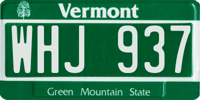 VT license plate WHJ937