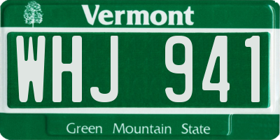 VT license plate WHJ941