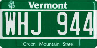 VT license plate WHJ944