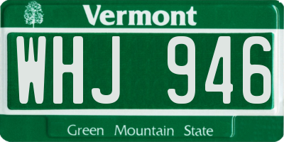 VT license plate WHJ946