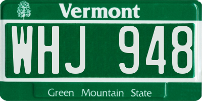 VT license plate WHJ948
