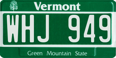 VT license plate WHJ949