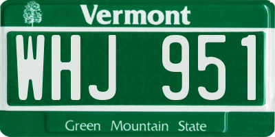 VT license plate WHJ951