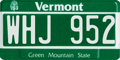 VT license plate WHJ952