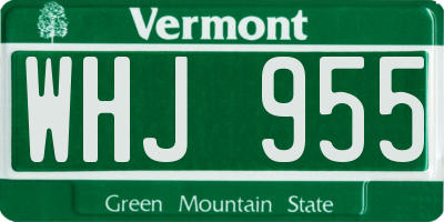 VT license plate WHJ955