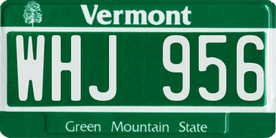 VT license plate WHJ956