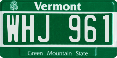 VT license plate WHJ961
