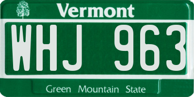 VT license plate WHJ963