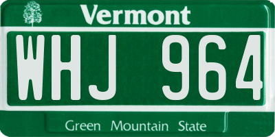 VT license plate WHJ964