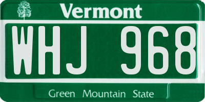 VT license plate WHJ968
