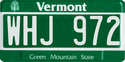 VT license plate WHJ972
