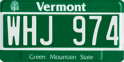 VT license plate WHJ974