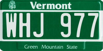 VT license plate WHJ977