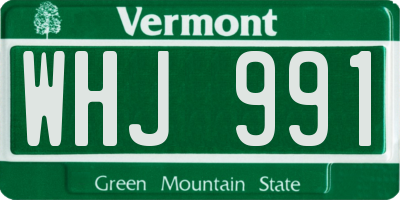VT license plate WHJ991