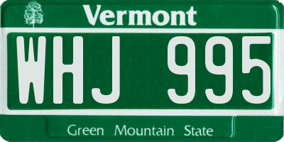 VT license plate WHJ995