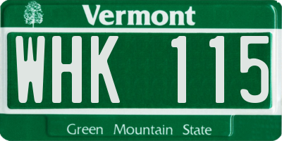 VT license plate WHK115