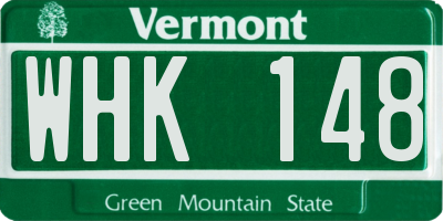 VT license plate WHK148