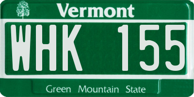 VT license plate WHK155