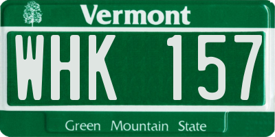 VT license plate WHK157