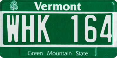 VT license plate WHK164