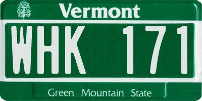 VT license plate WHK171