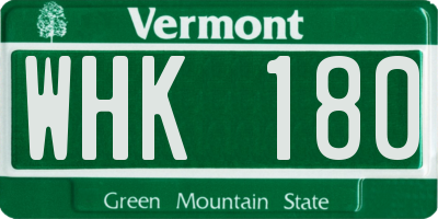 VT license plate WHK180
