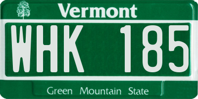 VT license plate WHK185