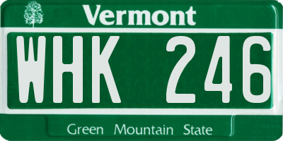 VT license plate WHK246