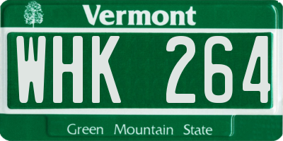 VT license plate WHK264
