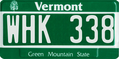 VT license plate WHK338