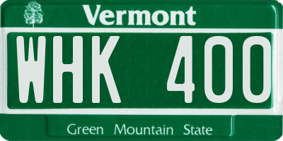 VT license plate WHK400