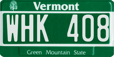 VT license plate WHK408