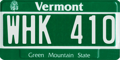 VT license plate WHK410