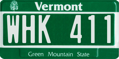 VT license plate WHK411