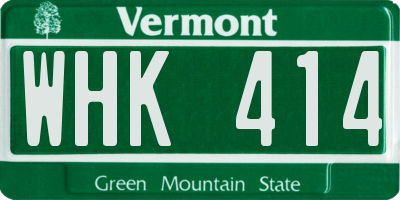 VT license plate WHK414