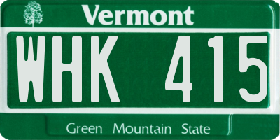 VT license plate WHK415